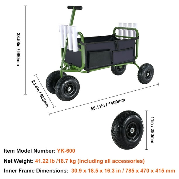 best collapsible fishing cart Beach Wagon for Sand, 9" All-Terrain Wheels, Heavy Duty Foldable Beach Cart,Collapsible Wagon with Rod Holders & Side Pockets, Large Capacity Cargo for Fishing, Camping, Outdoor : Patio sturdy wheels that can easily navigate sand and uneven terrain GDLF Foldable Beach Cart with