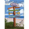 thumbnail image 1 of Ocean Shores, Washington, Sign Destinations (12x18 Wall Art Poster, Room Decor), 1 of 3