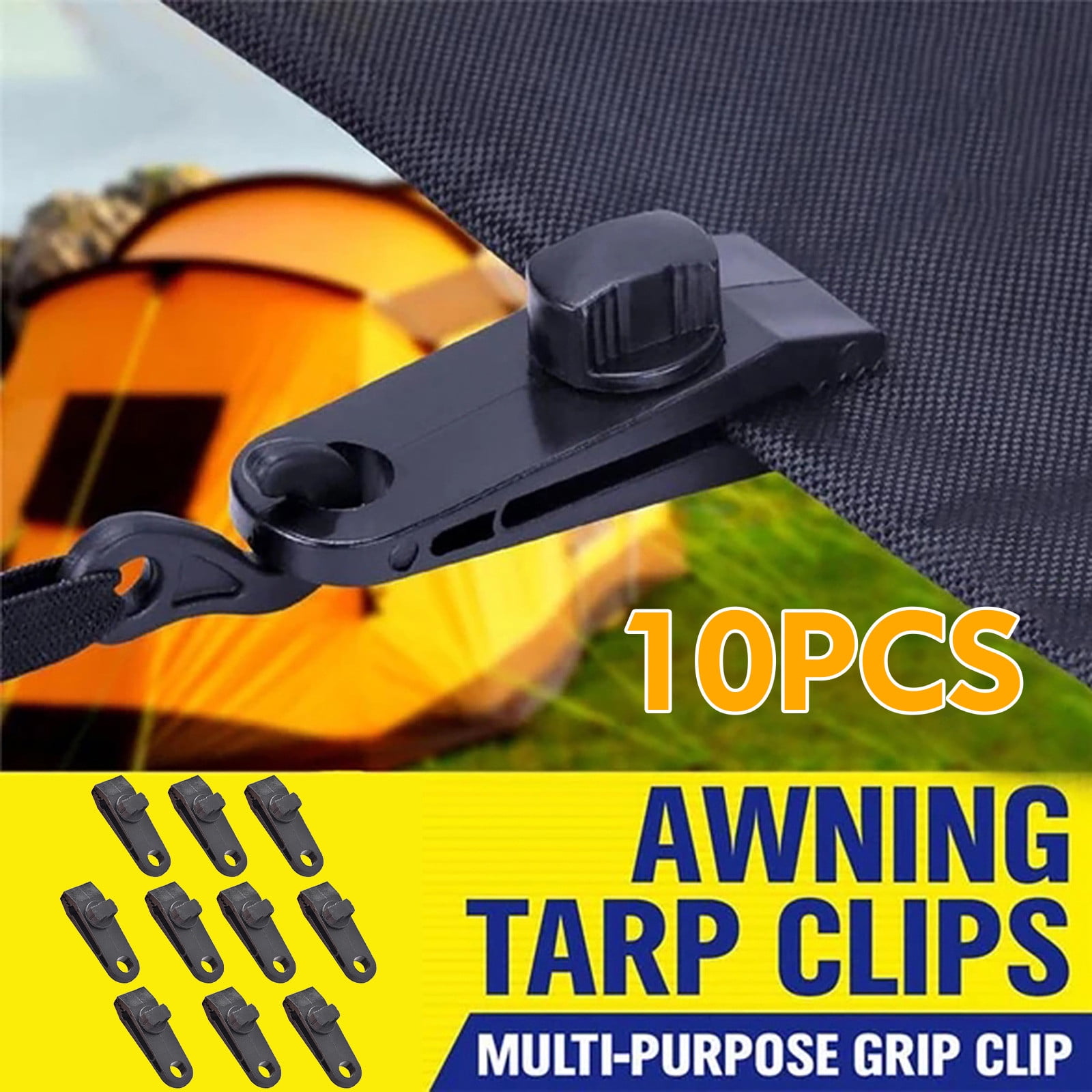 10 Pcs Eyelet Tarp Clips Locking Clamps Great for Camping Canopies Tents Canvas 
