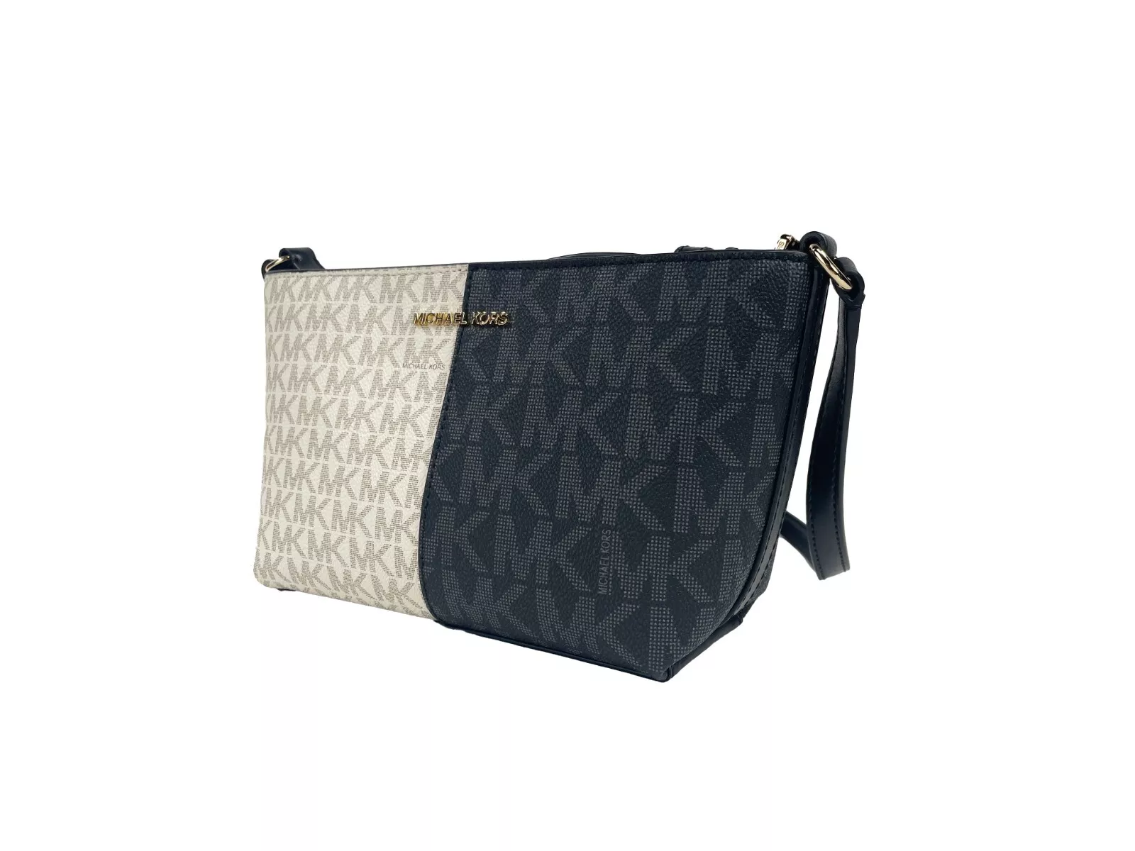 Michael Kors Jet Set Small Crossbody, Two-Tone Black White, PVC