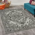 thumbnail image 2 of Ethnic Decorative Rug, Bohemian Retro Themed Floral Details Cultural Abstract Shapes Flourishes Design, Quality Carpet for Bedroom Dorm and Living Room, 6 Sizes, Dark Grey, by Ambesonne, 2 of 4