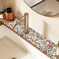 thumbnail image 2 of Yayeee Faucet Mat for Kitchen Sink 14.7" Diatomite Long Splash Guard Pad, Beige Red Floral, 2 of 7