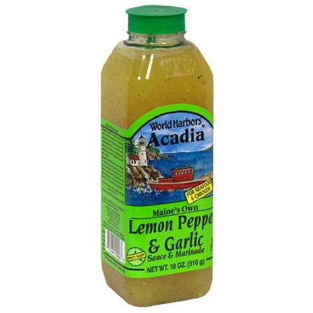 World Harbors Lemon Pepper Garlic Marinade, 18-Ounce Bottles (Pack of 6)