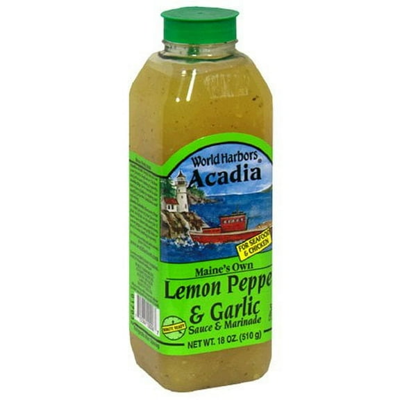 World Harbors Lemon Pepper Garlic Marinade, 18-Ounce Bottles (Pack of 6)