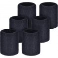 thumbnail image 1 of 6 Pack Wrist Sweatbands Tennis Wrist Bands Absorbent Sweatbands for Football Basketball Running Athletic Sports and Working Out, 1 of 5
