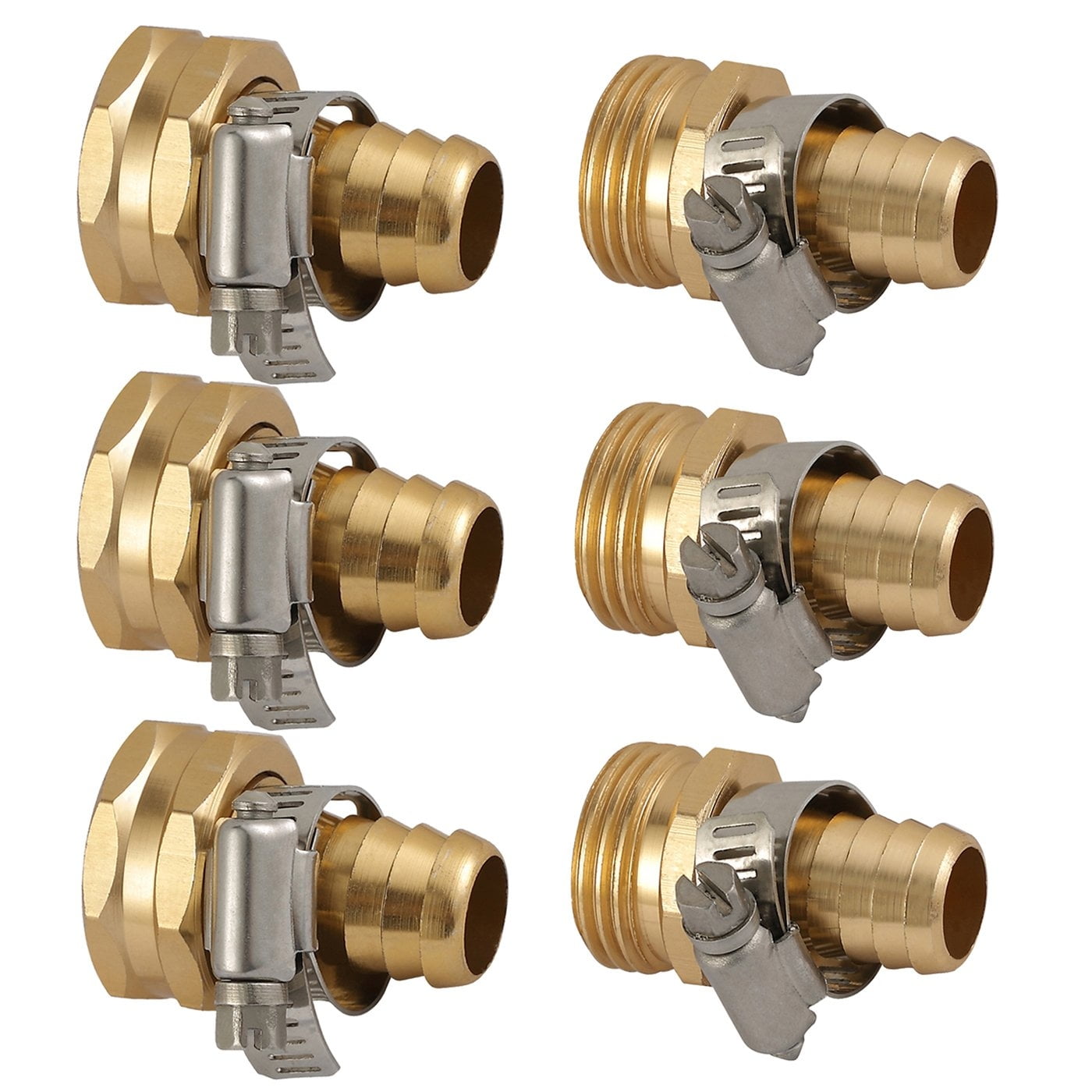 Details about   ZKZX Metal Garden Hose Repair Connector With Stainless Steel Clamp Female And 