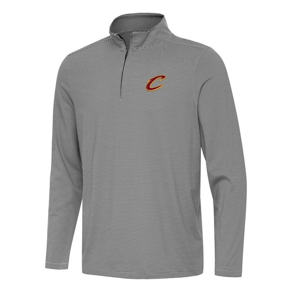 Men's Antigua Black Cleveland Cavaliers Twine Quarter-Zip Top