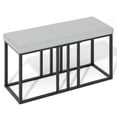 thumbnail image 4 of UHOMEPRO Dining Table Set for 6, Dining Room Set with Chairs and Bench, Modern Kitchen Table Set with Metal Frame for Dining Room, Kitchen and Apartment,Gray, 4 of 15