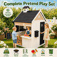 thumbnail image 3 of iYofe 2-IN-1 Grocery Store Outdoor Playhouse for Kids with Pretend Cash Register & BBQ Grill & Kitchen Playset , White, 3 of 8