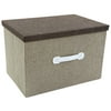 Natural Jute Portable Storage Box - Archival Craft Closet Bedroom Organization - Closet Box - 18 x 12 x 12 inches - Shades May Vary