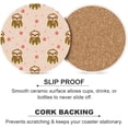 thumbnail image 6 of SKYSONIC Round Drink Coasters 6 Pcs Lovely Rose Sloth Absorbent Ceramic Coaster with Cork Base for Coffee Cups for Home Decor, 6 of 6