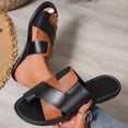 thumbnail image 5 of oqasdz Womens Slippers Fashion Open Toe Flat Slippers Soft Elegant Thin Strap Low Heel Patchwork Color Sandals for Summer Casual,Brown, 5 of 7