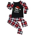 thumbnail image 3 of Odeerbi Christmas Pajamas for Family Holiday Plaid Long Sleeve Family Christmas Pajamas Matching Sets Toddler Plaid Print Tops Pants Set Two-Piece Sleepwear Xmas PJs Set Black, 3 of 5