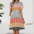 thumbnail image 2 of Water Color Bohemian Pattern Multi Colour Sundress Short Sleeve Dress Summer Women Clothes Dress for Women Dresses, 2 of 7