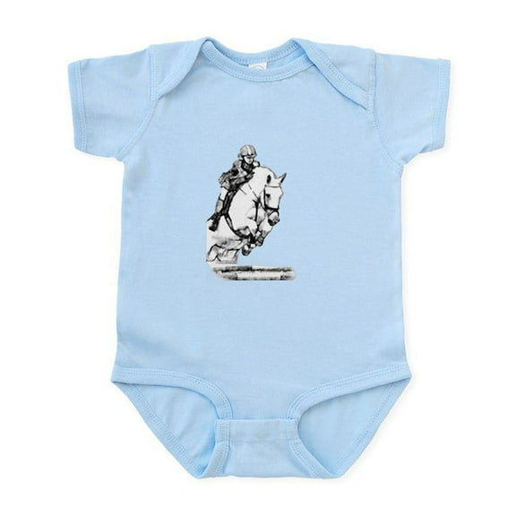 CafePress - Show Jumping Horse Infant Bodysuit - Baby Light Bodysuit, Size Newborn - 24 Months