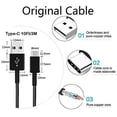 thumbnail image 5 of 10 inches (2xPack) USB Type-C Cable Compatible with Media Logitech Keyboards also Fast Quick Charges plus Data Transfer! (BLACK), 5 of 5