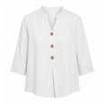 thumbnail image 6 of MVRLSH Womens Tops Shirts Blouse Casual Long Sleeve Spring Trendy Cotton Blend Summer Daily Outfit Shirt Loose Fit Linen Blouses White - XXL, 6 of 7