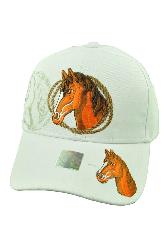 Rope Horse Riding Race Rodeo Animal Mustang Adjustable Hat Cap White Outdoors