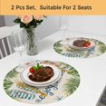 thumbnail image 5 of Summer Slippers Round 13 Inch Placemats Set of 2, Tropical Botanical Palm Leaves Rustic HeatResistant Non Slip Place Mats for Dining Table, Wipeable Braided Kitchen Table Mats for Housewarming, 5 of 9