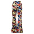 thumbnail image 6 of FASHOFT High Waist Flare Leggings for Women Floral Print Comfy Stretch Bell Bottom Boho 70s Flare Lounge Yoga Pants Blue S, 6 of 6