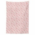 thumbnail image 2 of Candy Cane Tablecloth, Illustration of Xmas Themed Traditional Candies and Stars Seasonal, Rectangle Satin Table Cover Accent for Dining Room and Kitchen, 60" X 90", Vermilion White, by Ambesonne, 2 of 2