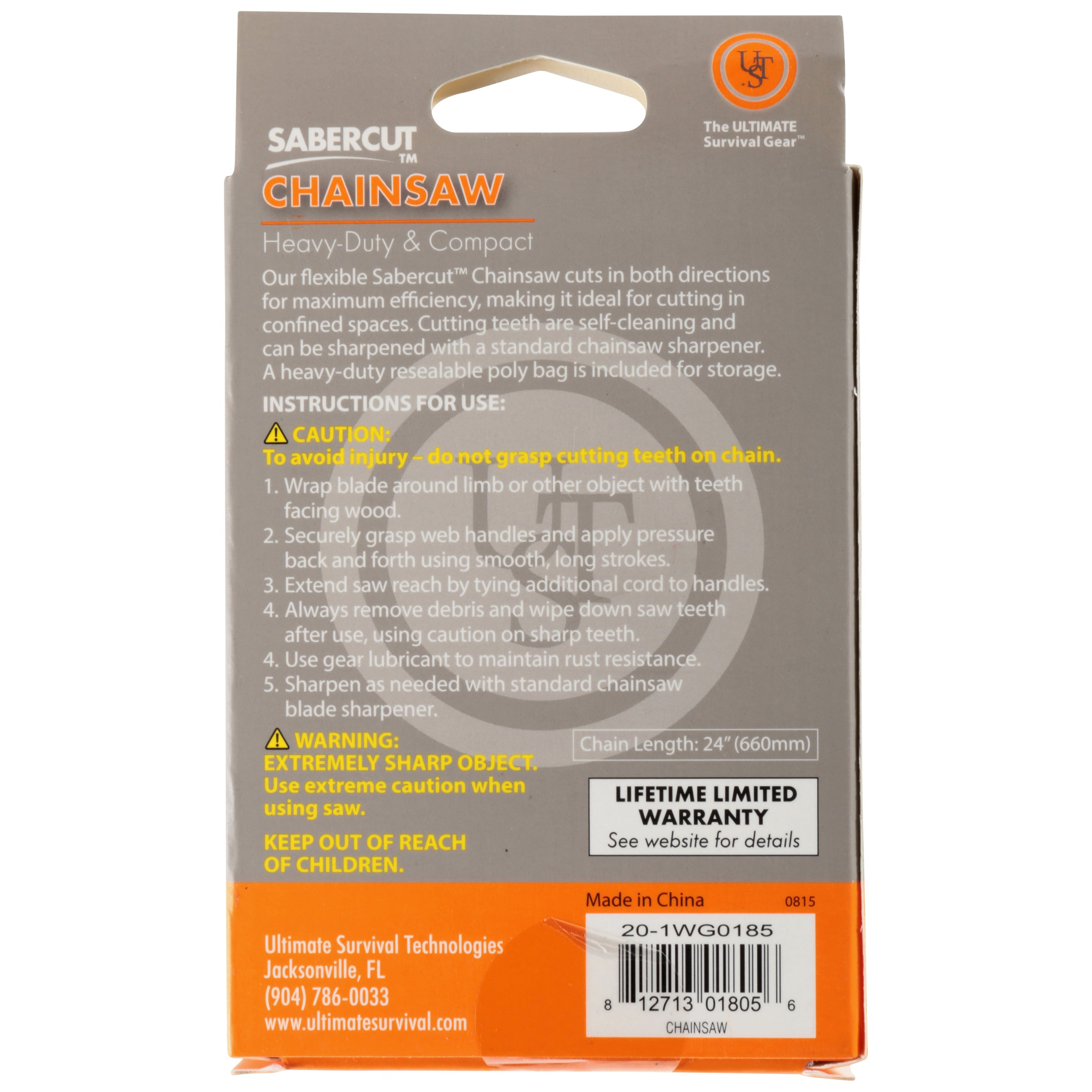 Ultimate Survival Technologies SaberCut Chainsaw Compact Heavy-Duty Saw 2-Pack