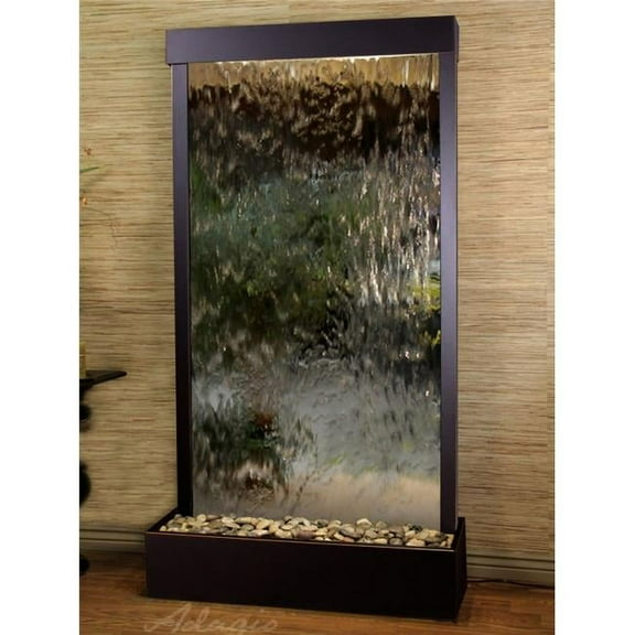 Tranquil River Flush Mount Free Standing Fountain - Blackened Copper-Silver-Mirror