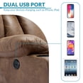 thumbnail image 5 of OUINCH 360° Swivel Glider Rocker Recliner with Massage, Heat, USB Ports & Cup Holders, Brown, 5 of 7