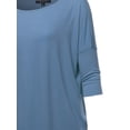 thumbnail image 4 of A2Y Women's Oversized Crew Neck 3/4 Sleeve Side Pockets Drop Shoulder Boxy Top Titanium 2XL, 4 of 6