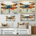 thumbnail image 4 of Designart "Geometric Flight Orange Dragonfly I" Animals Floater Framed Wall Art Living Room, 4 of 7