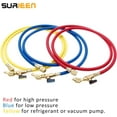 thumbnail image 3 of Refrigerant Charging Hose with Ball Valves for R410A R134A R12 R22 R502 R404 Refrigerant Charging Hoses HVAC, 1/4'' SAE HVAC Manifold Hose Set 800 PSI Red/Yellow/Blue (3pcs), 3 of 5