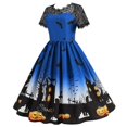 thumbnail image 3 of Womens Halloween Lace Sleeve Swing Dress, 3 of 5