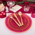 thumbnail image 3 of Ciaell 150 Pcs Assiettes en Plastique Transparentes Rouges - Ensemble d'Assiettes Jetables Rouges et Dorées Comprenant 50 Assiettes, 25 Fourchettes, 25 Couteaux, 25 Cuillères, 25 Tasses pour Mariage & Fête & Noël, 3 of 8