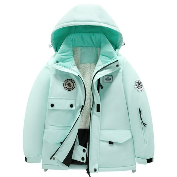 Coerni Boys And Girls Children's Ski Suits Snow Suits Winter Plus Velvet Warm Windproof Outdoor Sports Snow Suits Boy Snow Pants