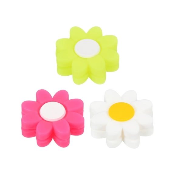 Uxcell Tennis Racket Dampeners, 3 Pcs Silicone Vibration Dampeners, White, Pink, Yellow