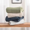 thumbnail image 2 of Recycled Cozy Textured Blanket, Grey (90" x 90") by Nemcor, 2 of 8