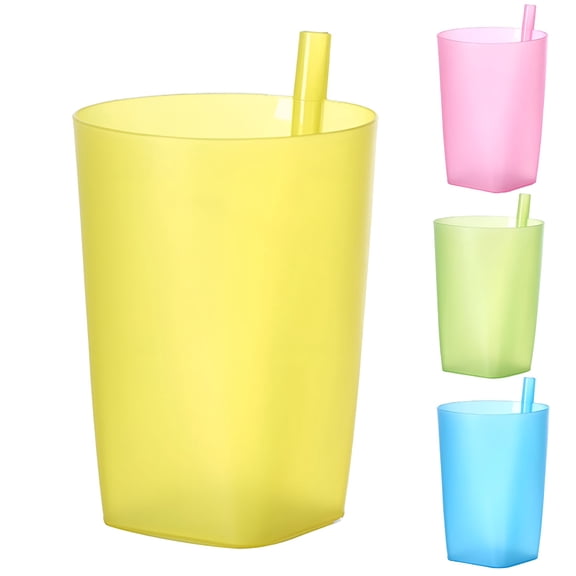 ACDANC Home Kids Cups with Built-in Straw - Drinking Cups with Straws - Children Sip Cup Dishwasher Safe BPA Free Brightly Colored Great Kid and Students Straw Cups - 1PC