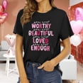 thumbnail image 2 of T-shirt de Saint-Valentin pour Femmes Gnomes Mignons Cœur d'Amour Imprimé Manches Courtes Tops Graphiques Noir P, 2 of 4