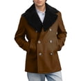 thumbnail image 5 of BAETEUY Men Woolen Coat Lapel Double-Breasted Jacket Winter, 5 of 8