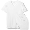 thumbnail image 2 of Essentials Chandails de Dessous à Col en V pour Hommes, Lot de 6, Blanc, Grand, 2 of 2