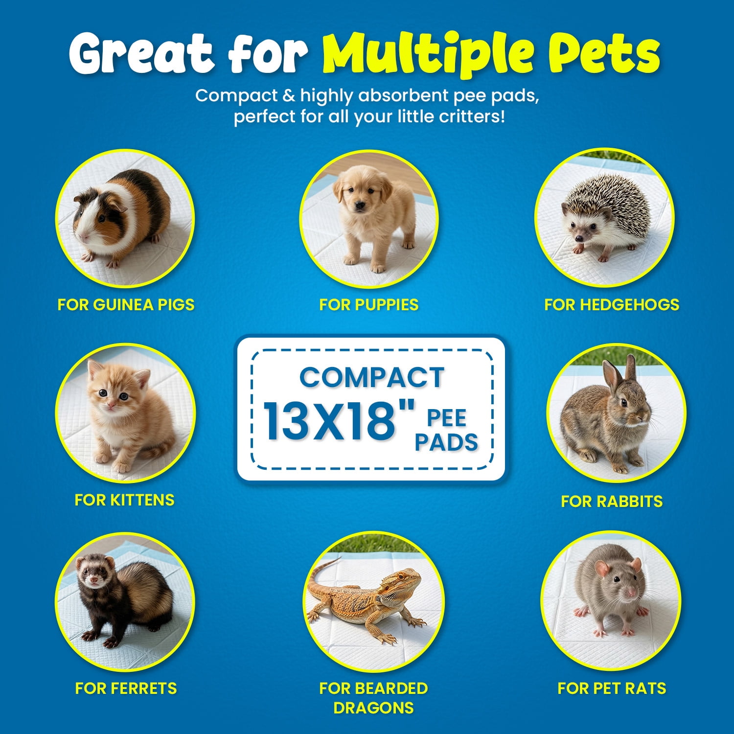 FPN Puppy Pads  Small 18"x13" - 100 Count Training Pads  – Leak-Proof, Fast-Drying, Odor Control, Disposable Dog Pads for Puppies and Pets
