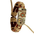 thumbnail image 4 of opvise Women Men Vintage Punk Style Pyrograph Peace Sign Charm Infinity Bangle Bracelet, 4 of 5
