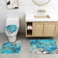 thumbnail image 5 of 4PCS Sea Turtle Shower Curtain Sets with Rugs, Waterproof Fabric Shower Curtain, Tropical Summer Nautical Underwater World Sea Animal Marine Life Coral Blue Ocean Beach Coastal Bathroom Decor, 5 of 7