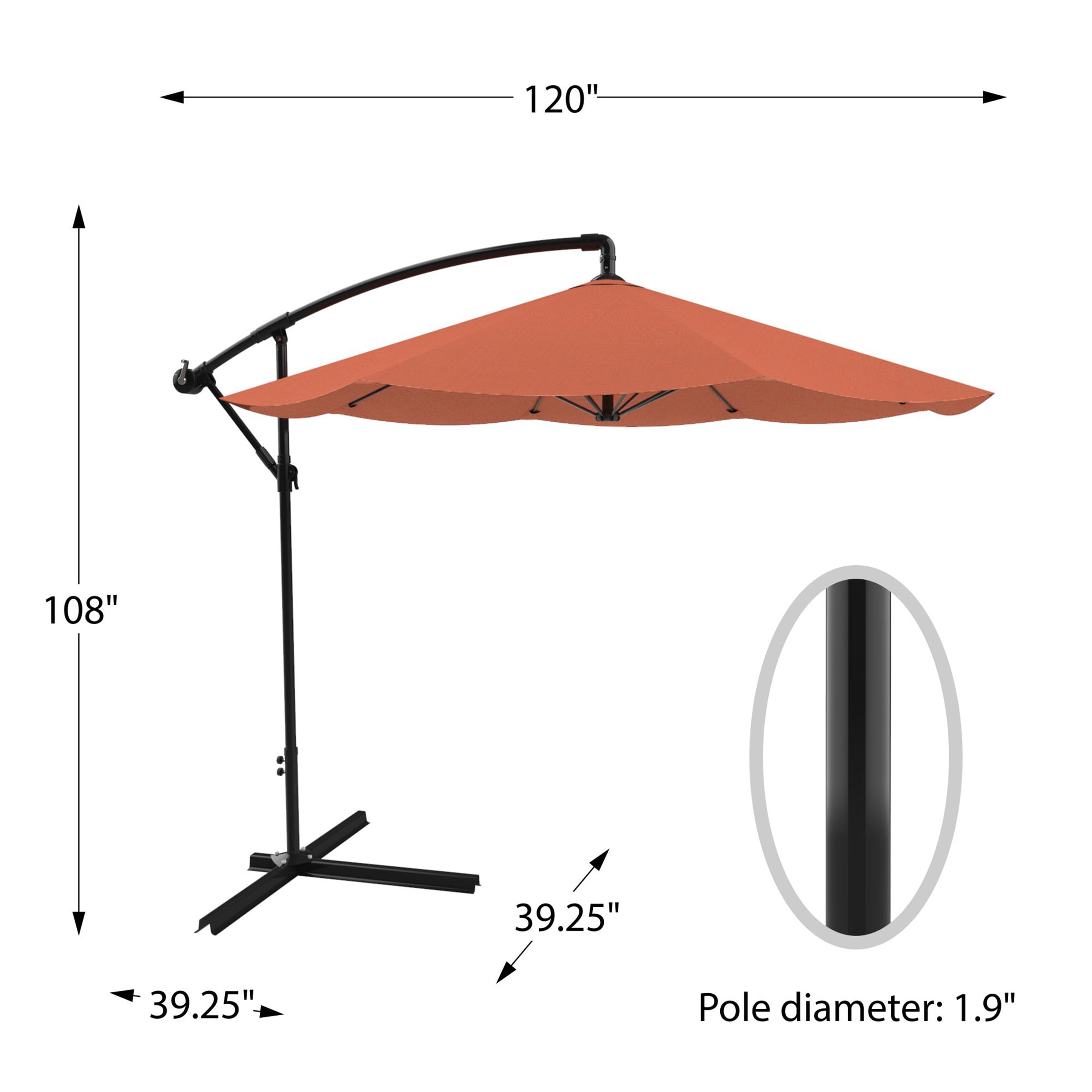 Pure Garden Cantilever Patio Umbrella 10 Ft Aluminum Orange Walmart Com Walmart Com
