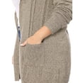 thumbnail image 6 of MODA NOVA Juniors Plus Size Relaxed Fit Open Front Long Sleeves Kimono Style Sweater Cardigan, 6 of 6