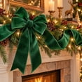 thumbnail image 2 of Green Velvet Christmas Ribbon, 3.5" x 30', by Holiday Time, 2 of 6