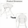 thumbnail image 3 of TeoKJ Folding Outdoor Side Tables Anti Rust Table Round Metal End Table Porch Yard 17.71" Height - White, 3 of 7