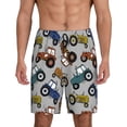 thumbnail image 1 of Balery Color Tractor Pantalones cortos de pijama de punto de algodón para hombre con cinturilla y bolsillos-Medium, 1 of 6