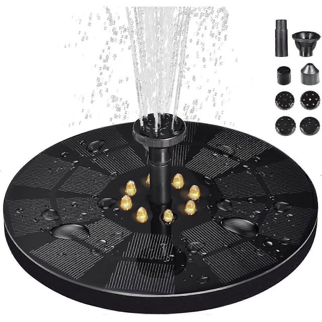 Upgraded Solar Water Fountain With 3w Led Light - Solar Powered Fountain With 8 Water Styles - Solar Powered Floating Fountain For Birdbath, Garden, P_Perfect Gift