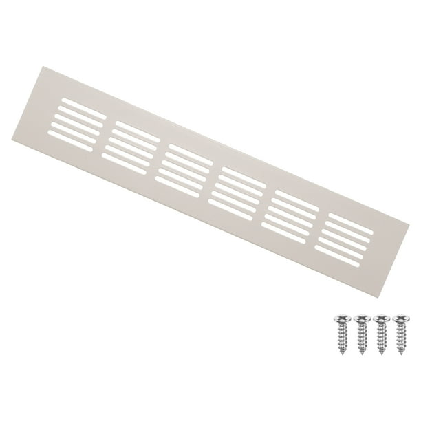Cubierta de ventilación de puerta, rejilla de ventilación de aluminio de 9.8" x 2" cubiertas decorativas con tornillos para armario (Gris)